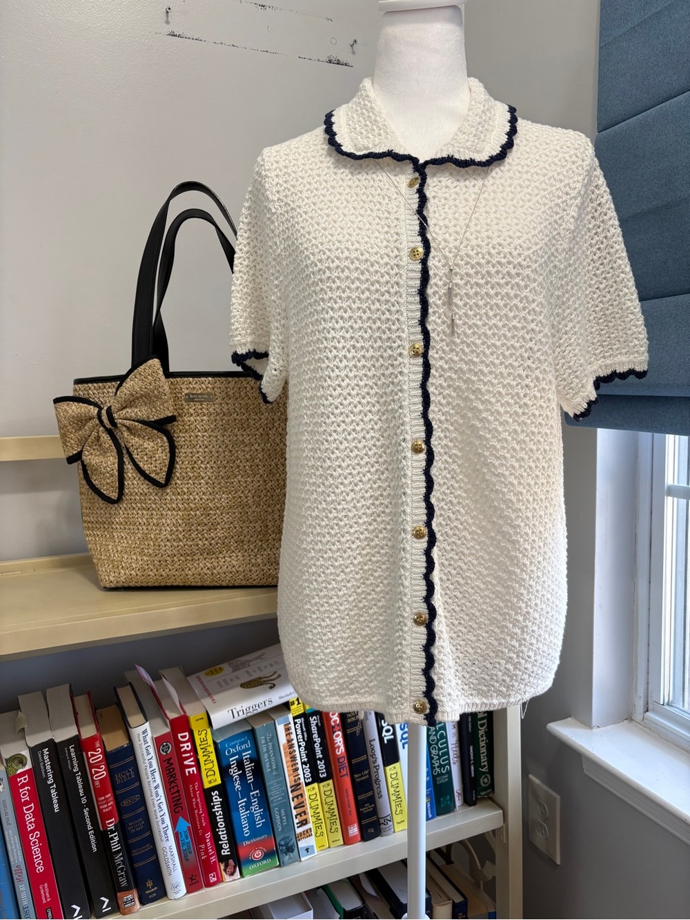 NWOT J.Crew Factory Short-Sleeve Crochet Cardigan